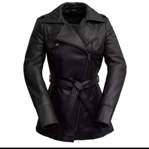 Whet Blu Leather Trench Coat